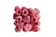 Frozen raspberries Isolated on white background.