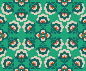 Poster - seamless floral vintage pattern