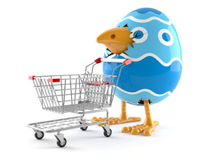 Wall Mural - Easter egg with shopping cart