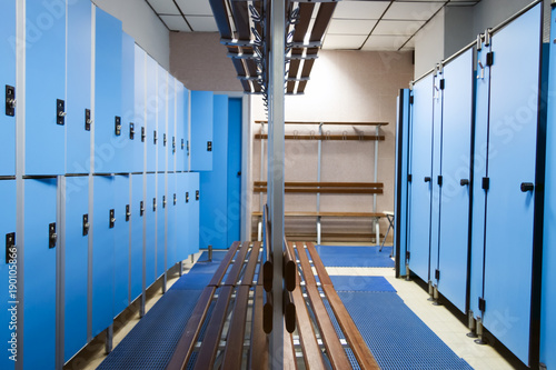 An Empty Locker Room In The Sports Club School Section