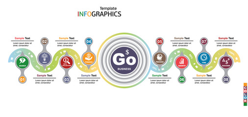 Wall Mural - infographics business template elements