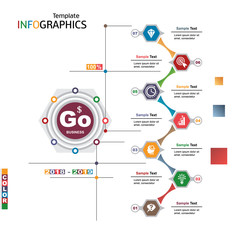 Wall Mural - infographics business template elements