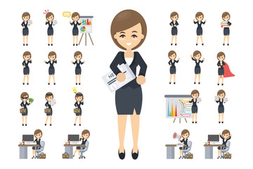 Wall Mural - Business woman set.