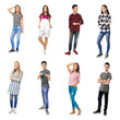 © Africa Studio - Collage with stylish teenagers on white background