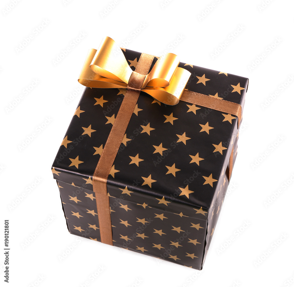 Beautiful gift box on white background