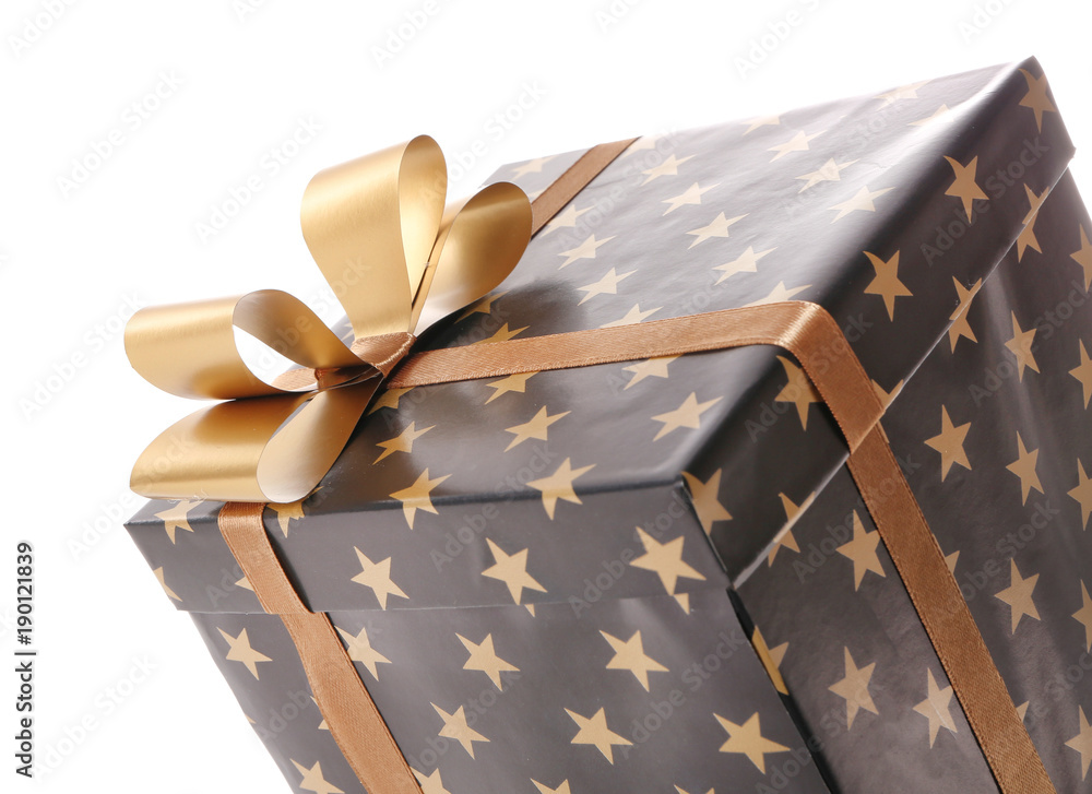 Beautiful gift box on white background