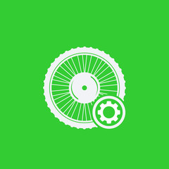 Canvas Print - Electric bike wheel service icon