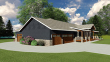3D Illustration Of Luxury Ranch Home