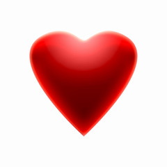 Wall Mural - red heart close up on a white background.