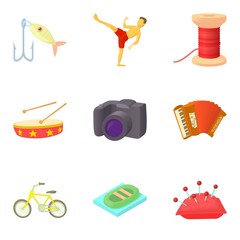 Sticker - Special hobby icons set, cartoon style