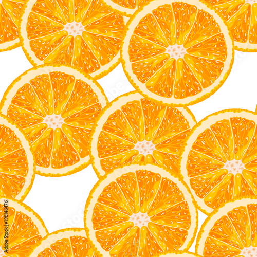 Vector seamless pattern from orange slices. Citrus background © olhabocharova