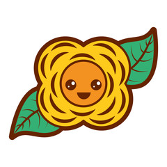 yellow flower kawaii cartoon natural