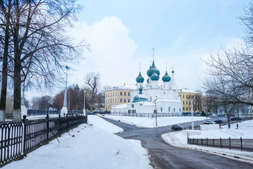 Wall Mural - Jaroslavl, Russia - January, 10, 2018: Cathedral in a centre of Yaroslavl