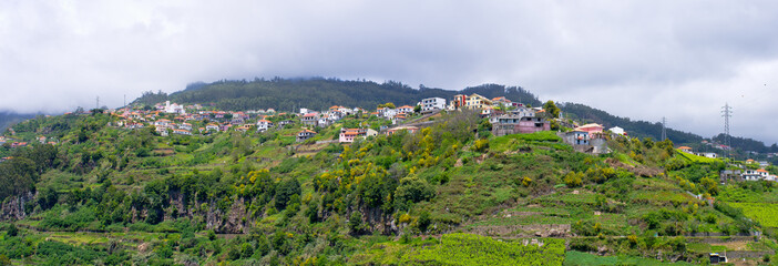 Poster - Hills covered by clouds, Madeira island - Portugal