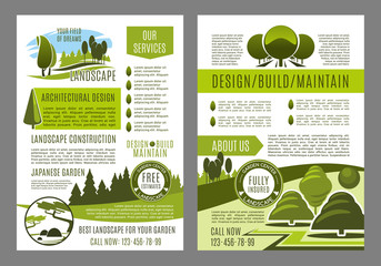 Poster - Vector brochure for green landscape eco design