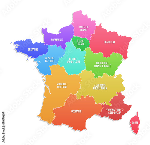 Carte Des Regions De France Stock Vector Adobe Stock