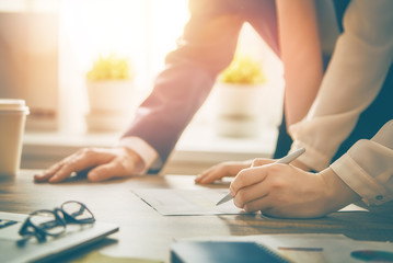 Wall Mural - man and woman working in office