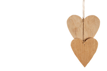 Wall Mural - Wood hearts on rope