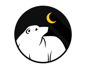 Sticker - night bear fauna animal wildlife image vector icon silhouette