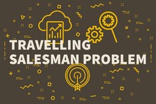 Conceptual Business Illustration With The Words Travelling Salesman Problem