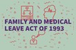Conceptual business illustration with the words family and medical leave act of 1993