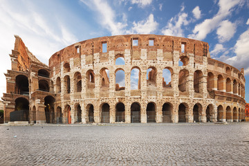 Fototapete - The Coliseum or Flavian Amphitheatre (Amphitheatrum Flavium or Colosseo), Rome, Italy.  