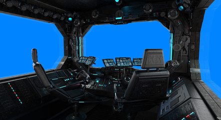 Poster - Spaceship grunge interior window isolated