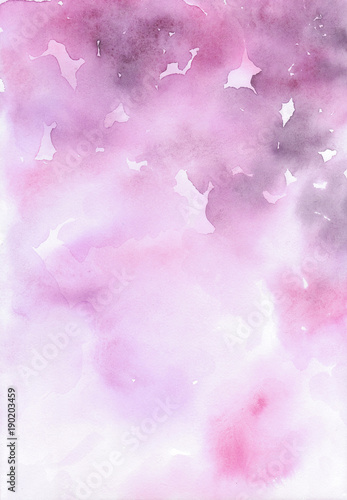 Fotografie, Obraz Watercolor abstract painting in pink, red colors.