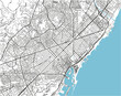 Black and white vector city map of Barcelona with well organized separated layers.