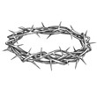 crown of thorns, easter religious symbol of Christianity hand drawn vector illustration sketch