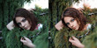 Summer girl portrait before and after retouch.