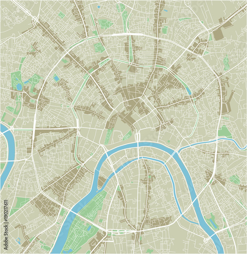 Cuadros en Lienzo Vector city map of Moscow with well organized separated layers.