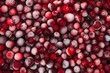 Frozen cranberries covered with rime.
