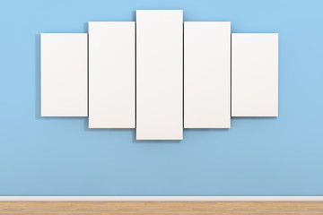 Poster - White Blank Poster in Empty Room. 3d Rendering