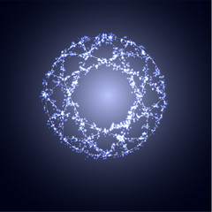 Wall Mural - sparkling starry diamond symbol on dark background