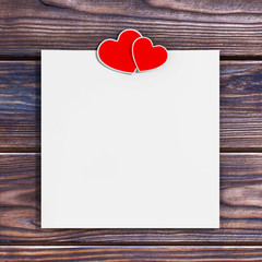 Aufkleber - Blank Paper with Two Hearts. 3d Rendering