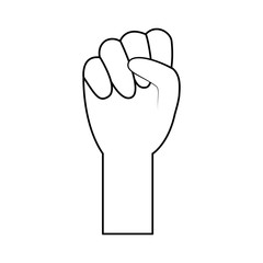 Poster - human hand fist held gesture icon vector illustration outline design