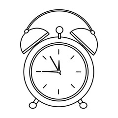 Sticker - clock alarm time wake up symbol vector illustration outline design