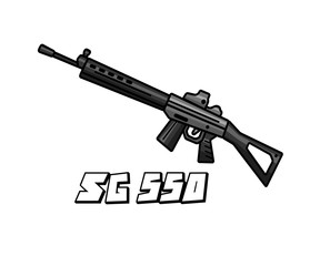 Wall Mural - assault riffle weapon model sg550 cartoon design