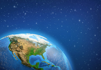 Wall Mural - planet earth. north america from space.