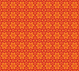 Leinwandbilder - Abstract red pattern geometric of circle in Japanese or Chinese ornament. Seamless Vector illustration.
