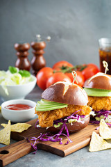 Sticker - Chicken tender sandwich with avocado and slaw