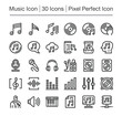 music line icon set