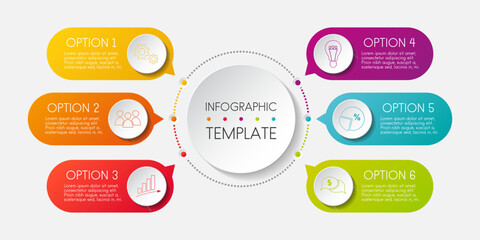 Template of a colourful business infographic with definied steps. Vector.