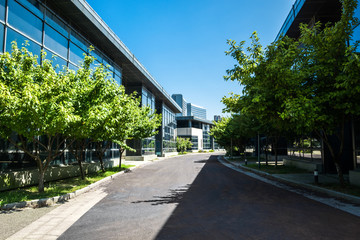 Poster - exterior of a modern small office building