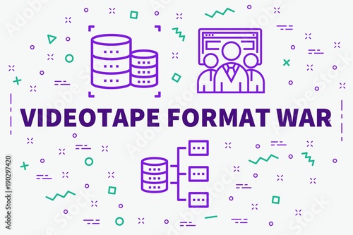 Fotografia, Obraz Conceptual business illustration with the words videotape format war