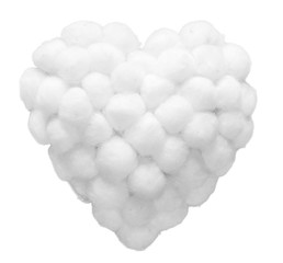 Sticker - Valentine's day concept. cotton wool heart shape