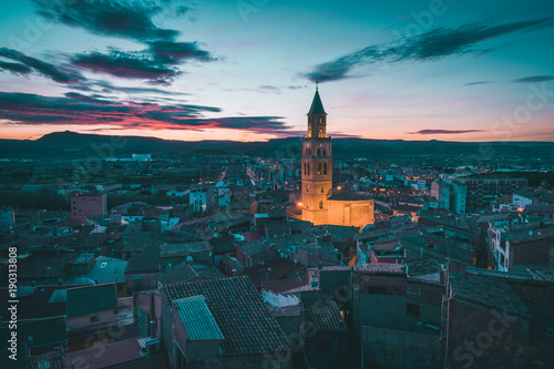 Fotomural Vista de Fraga en Huesca al atardecer