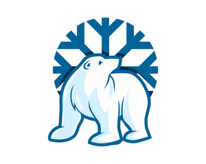 Wall Mural - winter bear grizzly polar beast animal fauna image vector icon logo silhouette