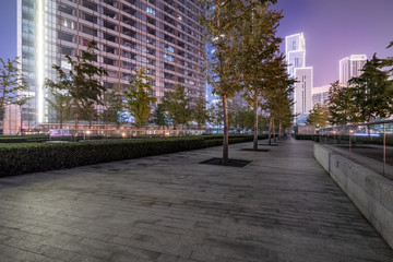 night view of modern office building outdoors